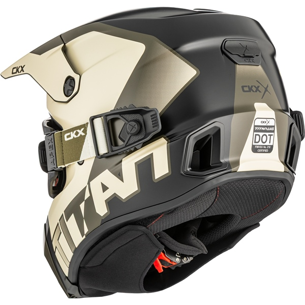 CKX Titan AMS Nunavut sisak, bézs/zöld matt + szemüveg, L, 6, nordicamoto.ro