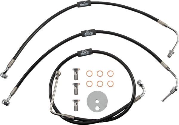 Black Braided Brake Line Kit Black 38 cm - 43 cm (15' - 17'), 1, nordicamoto.ro