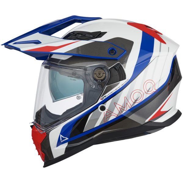 AMOQ AI100 Mojave motoros sisak, fehér/piros/kék, M méret, 7, nordicamoto.ro