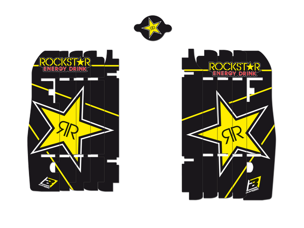 Rockstar Rad Louver Decals Black, Yellow, 1, nordicamoto.ro