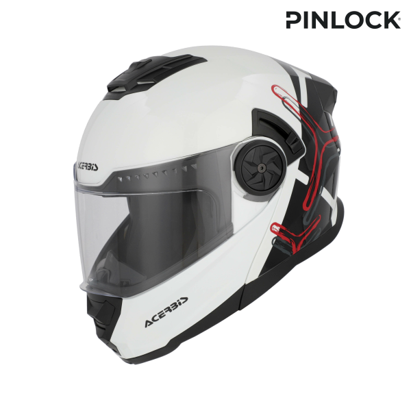 Acerbis Rider Graphic felhajtható sisak, fehér/fekete, L-es méret, 13, nordicamoto.ro