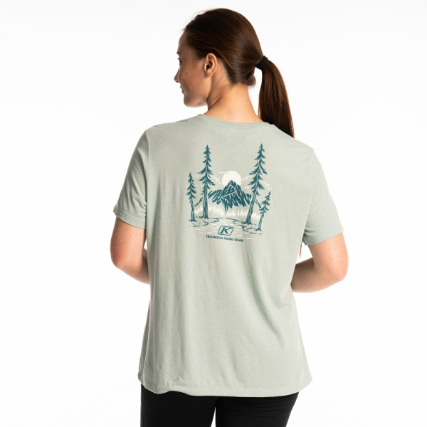 Tricou Dama Klim Canyon Tri-blend Dusty White - Hedge Green, 6, nordicamoto.ro
