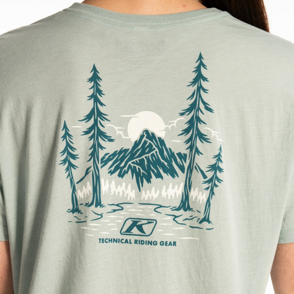 Tricou Dama Klim Canyon Tri-blend Dusty White - Hedge Green, 5, nordicamoto.ro