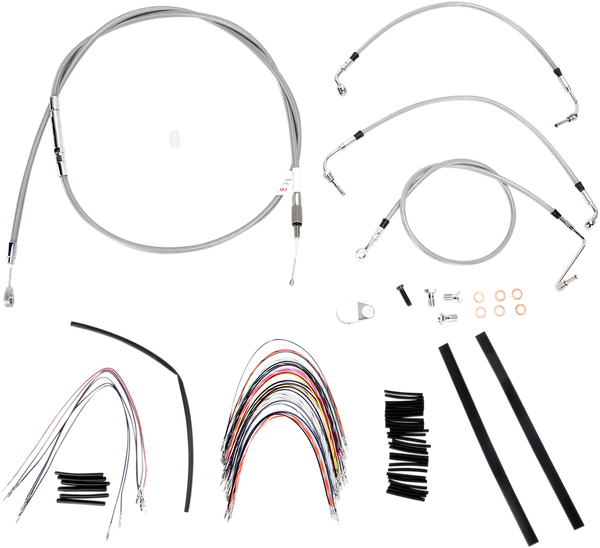 Complete Stainless Braided Handlebar Cable/brake Line Kit Silver, 1, nordicamoto.ro