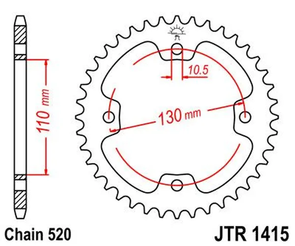 JT SPROCKETS hátsó lánckerék, természetes színű, 2, nordicamoto.ro