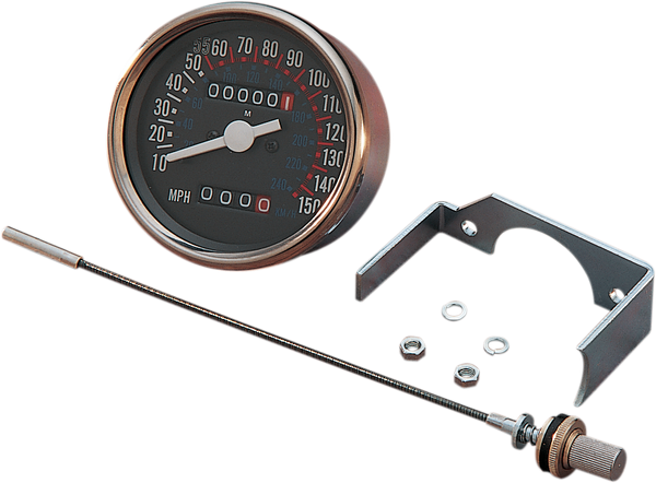 3-1/8(r) Dash Mount 150 Mph Speedometer Black, 1, nordicamoto.ro