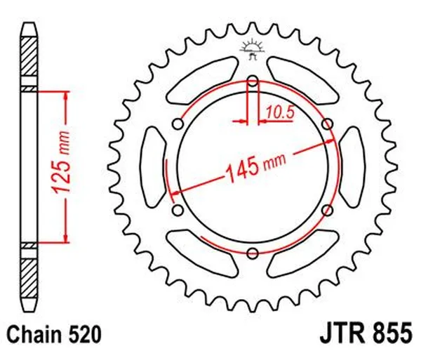 JT SPROCKETS Indukciós edzésű hátsó lánckerék, fekete cinkbevonatú, fekete, cink, 2, nordicamoto.ro