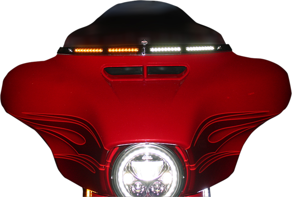 Genesis® 4 Dynamic Led Batwing Windshield Trim Black, 1, nordicamoto.ro