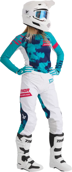 Tricou Dama Thor Launchmode Bleach Alb/Albastru M, 3, nordicamoto.ro
