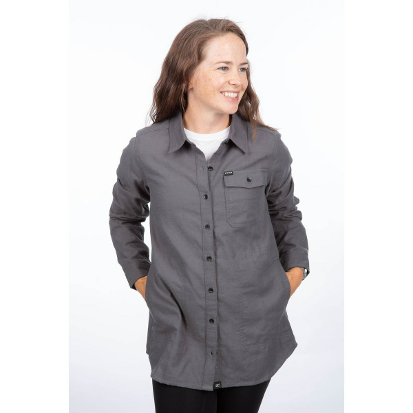 Cămașă flanel damă  Klim Kinsey Midweight Asphalt Heather (Non-Current), 1, nordicamoto.ro