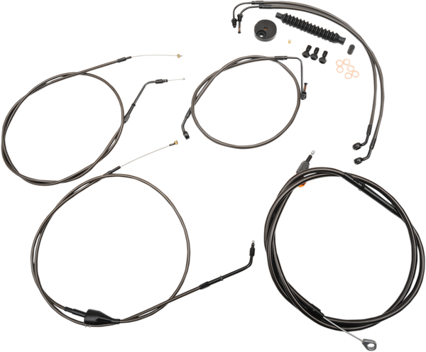 Standard Midnight Braided Handlebar Cable/brake Line Kit Black, 1, nordicamoto.ro