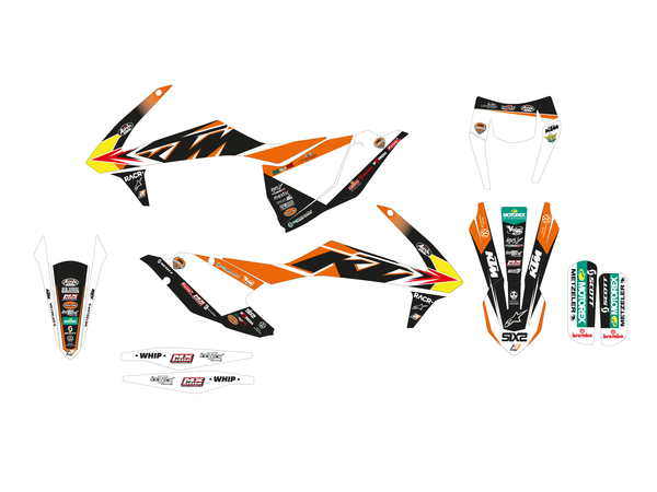 Trophy Graphic Kit Yellow, White, Black, Orange, 3, nordicamoto.ro