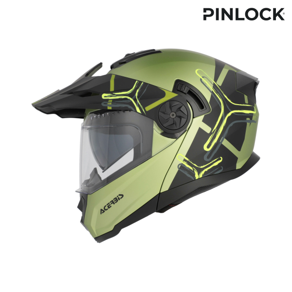 Acerbis Rider Graphic felhajtható sisak, zöld/fekete, M méret, 13, nordicamoto.ro