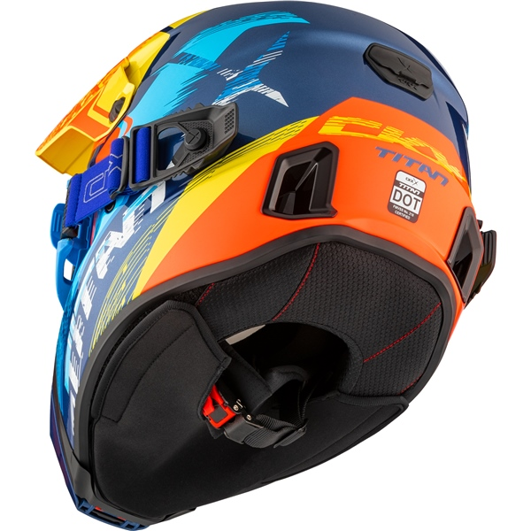 CKX Helmet Titan AMS Concordia Blue/Yellow/Red Gloss + Goggles M, 5, nordicamoto.ro