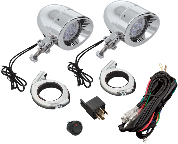 2-3/8(r) Led Driving Light Kit Chrome, 1, nordicamoto.ro