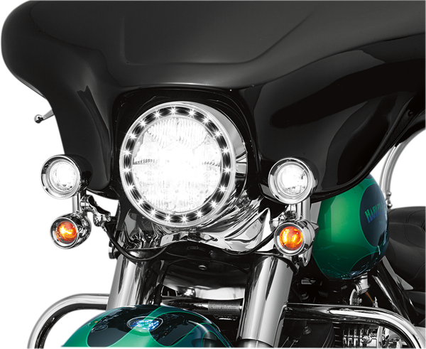 Led Halo Headlight And Passing Light Trim Rings Chrome, 1, nordicamoto.ro