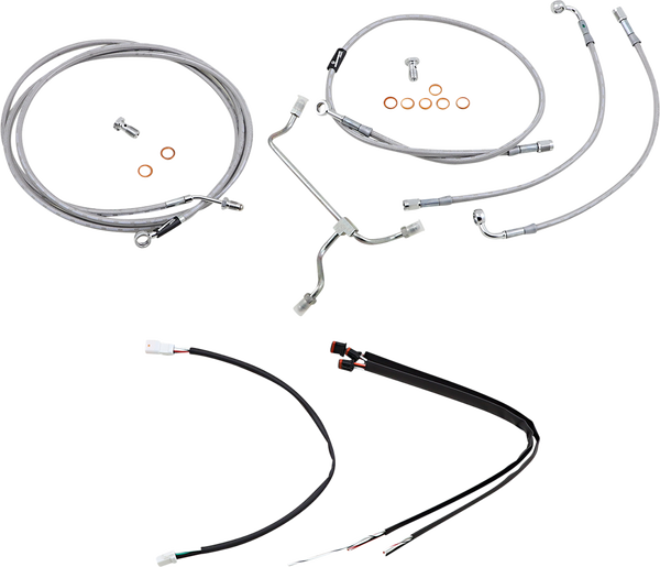 Complete Stainless Braided Handlebar Cable/brake Line Kit Silver, 1, nordicamoto.ro