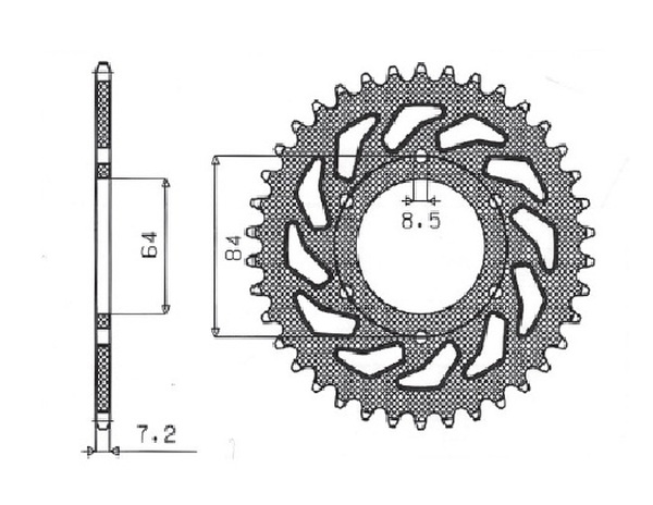 Steel Rear Sprocket Natural, 1, nordicamoto.ro