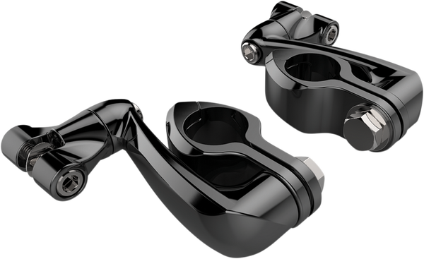 Engine Guard Highway Peg Hingeless Mounting Clamp Kit Black Extended, 1, nordicamoto.ro