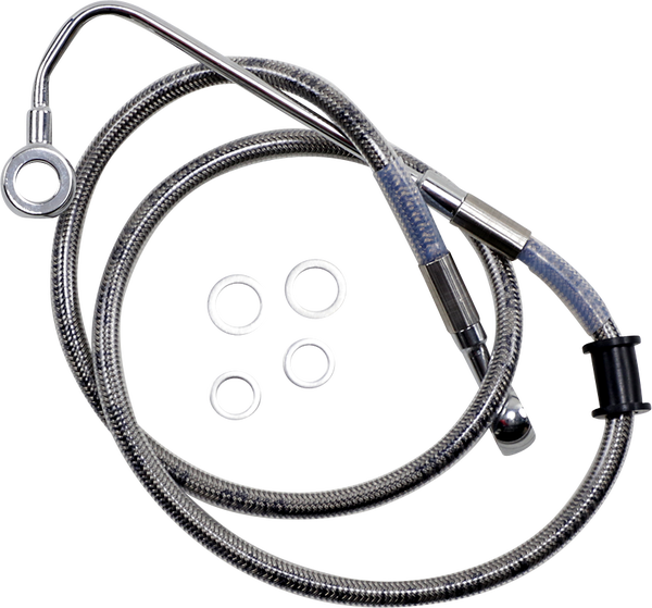 Extended Length Stainless Steel Brake Line Silver, Clear-coated Oversize [+51 mm (2'')], 1, nordicamoto.ro