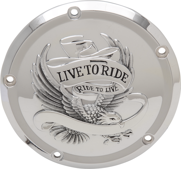 Live To Ride Derby Cover Chrome, 1, nordicamoto.ro