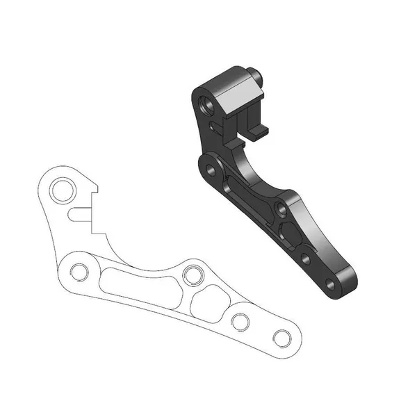 OEM féknyereg-rögzítő konzol, fekete, 1, nordicamoto.ro