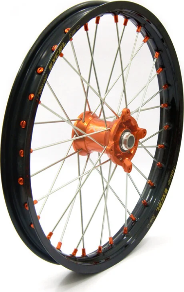 Elite Mx-en kerék, ezüst küllők, fekete, narancssárga, ezüst, 1, nordicamoto.ro