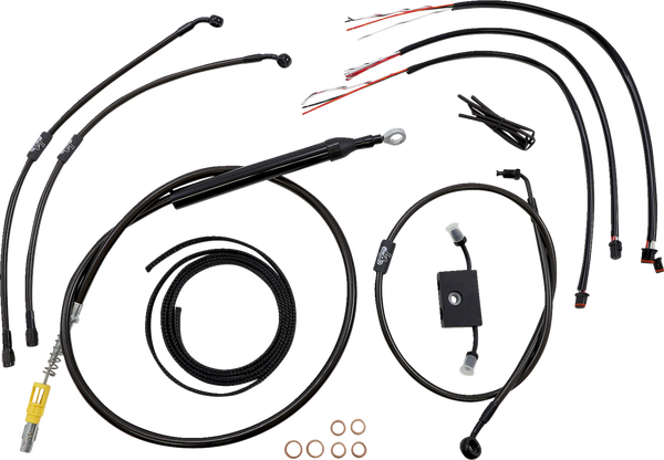 Complete Midnight Braided Handlebar Cable/brake Line Kit Black, 1, nordicamoto.ro
