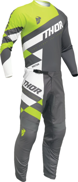 Tricou Copii Thor Sector Checker Gray/Green XS, 3, nordicamoto.ro