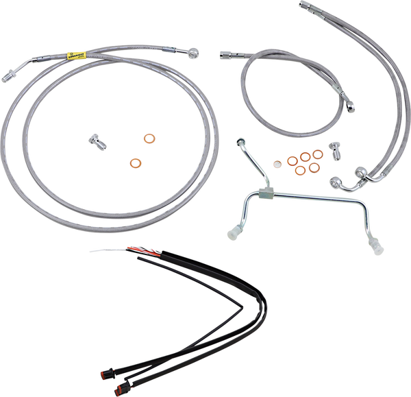 Complete Stainless Braided Handlebar Cable/brake Line Kit Silver, 1, nordicamoto.ro