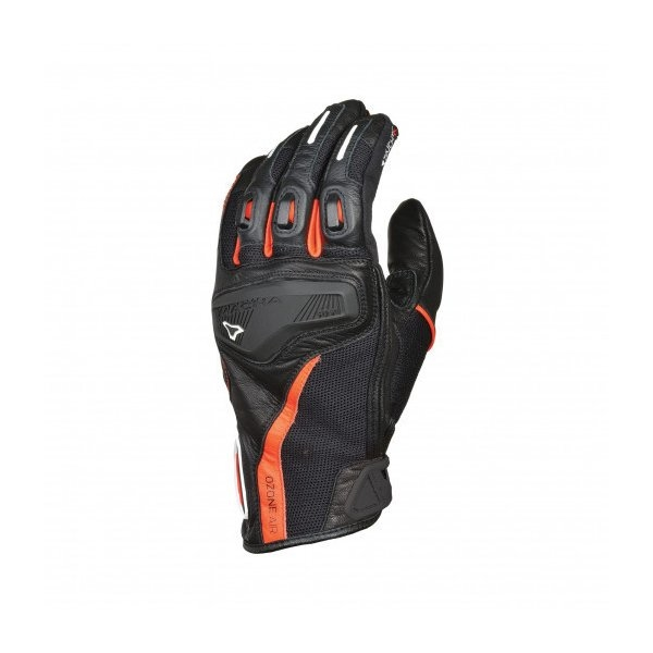 Manusi de piele vara MACNA OZONE Negru/Rosu fluo XXL, 9, nordicamoto.ro