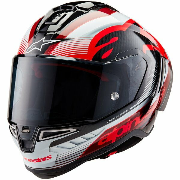 ALPINESTARS SUPERTECH R10 CARBON TEAM teljes arcú sport sisak, fekete/piros/fehér, M-es méret, 1, nordicamoto.ro