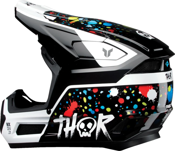 Thor Fleet Splat gyermek sisak – Többszínű/Fehér/Fekete – L-es méret, 4, nordicamoto.ro