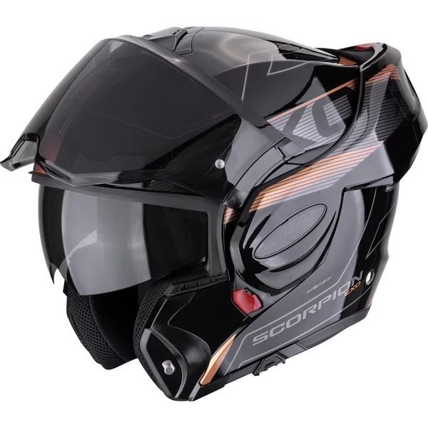 EXO-TECH EVO TRAVELLER M moduláris felhajtható sisak, fekete/bronz, 6, nordicamoto.ro