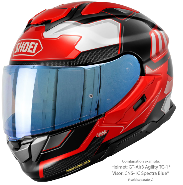 SHOEI GT-AIR3 AGILITY TC-1 teljes arcú sisak, fekete/piros/fehér, L-es méret, 4, nordicamoto.ro