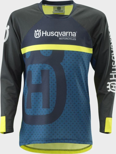 Husqvarna Railed kék/sárga/fekete gyermek póló XL / 152–164 / 10–14 éves, 1, nordicamoto.ro