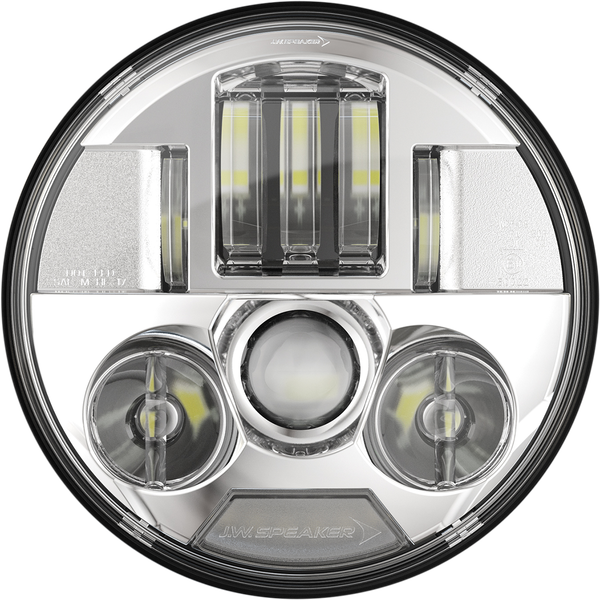 5 3/4(r) Led Headlight Chrome, 1, nordicamoto.ro