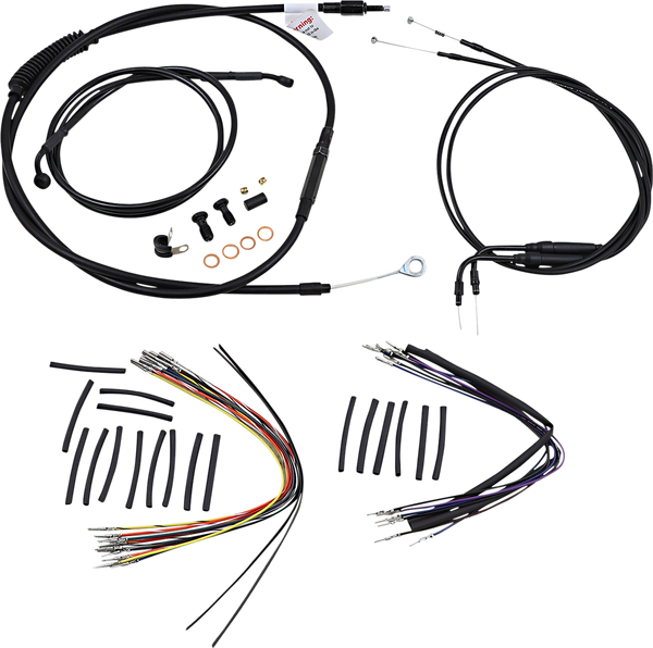 Complete Black Vinyl Handlebar Cable/line Kit For Ape Hanger Handlebars Black, 1, nordicamoto.ro