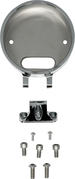 Round Gauge Bezel Kit For Ascent Pro Riser Chrome, 1, nordicamoto.ro