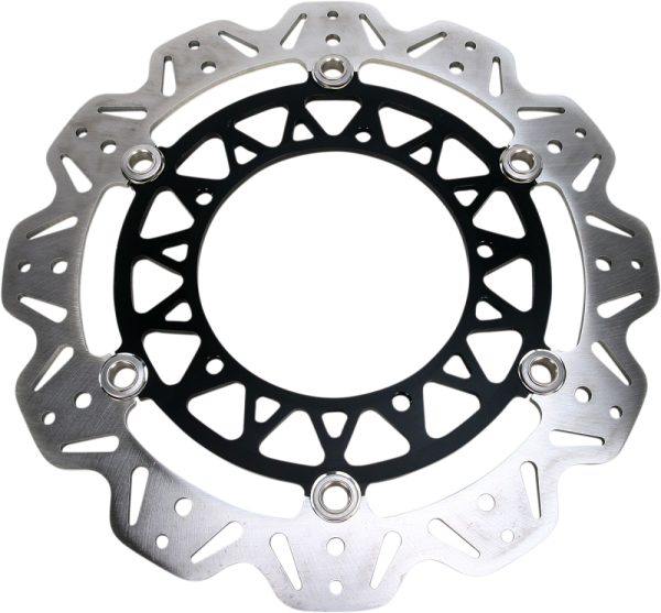 Brake Rotor Vee Series Floating Contour Wave Black, Stainless Steel, 1, nordicamoto.ro