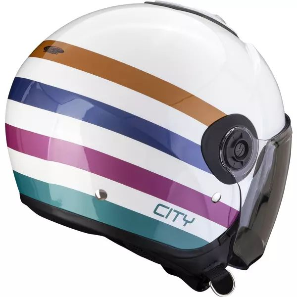 SCORPION EXO CITY II BEE XS nyitott arcú/fúvóka sisak – fehér/zöld/arany, 2, nordicamoto.ro