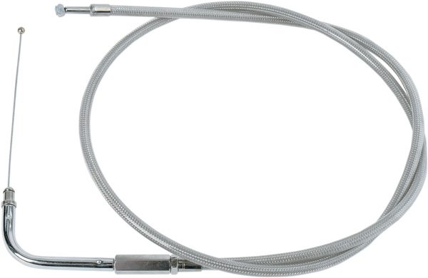 Stainless Braided Throttle Cable Silver, 1, nordicamoto.ro