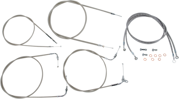 Stainless Handlebar Cable/line Kit Silver, 1, nordicamoto.ro