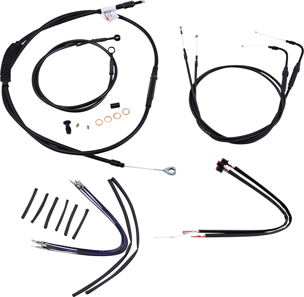 Complete Black Vinyl Handlebar Cable/line Kit For Ape Hanger Handlebars Black, 1, nordicamoto.ro