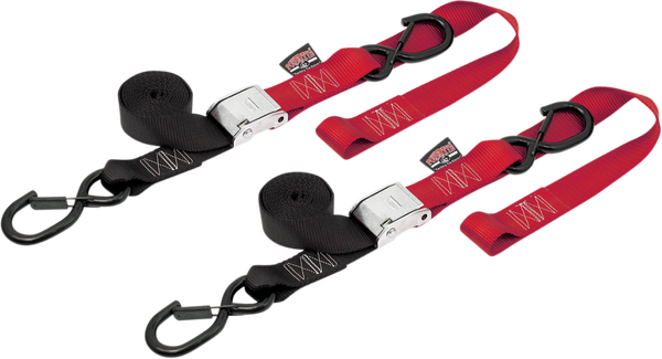 1-1/2(r) Cam-buckle With Safety-latch Hooks And Soft-tye Red, 1, nordicamoto.ro