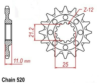 Husqvarna Enduro Expert első lánckerék CR/WR/TC/TE 250/300/310/410/510/610 modellekhez (13 fog), 1, nordicamoto.ro