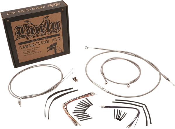 Complete Stainless Braided Handlebar Cable/brake Line Kit Silver, 1, nordicamoto.ro