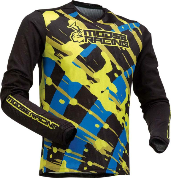 Moose Racing Agroid Blue/Hi-Vis L gyerek póló, 1, nordicamoto.ro