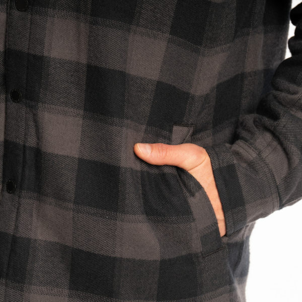 Targhee Fleece Lined Flannel Hoodie Black - Monument (Non-Current), 4, nordicamoto.ro