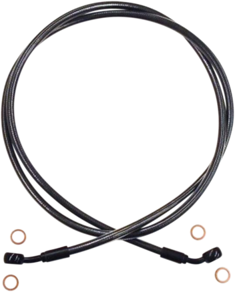 E-z Align Dot Braided Single Disc Front Brake Line Black, Black Pearl, 2, nordicamoto.ro
